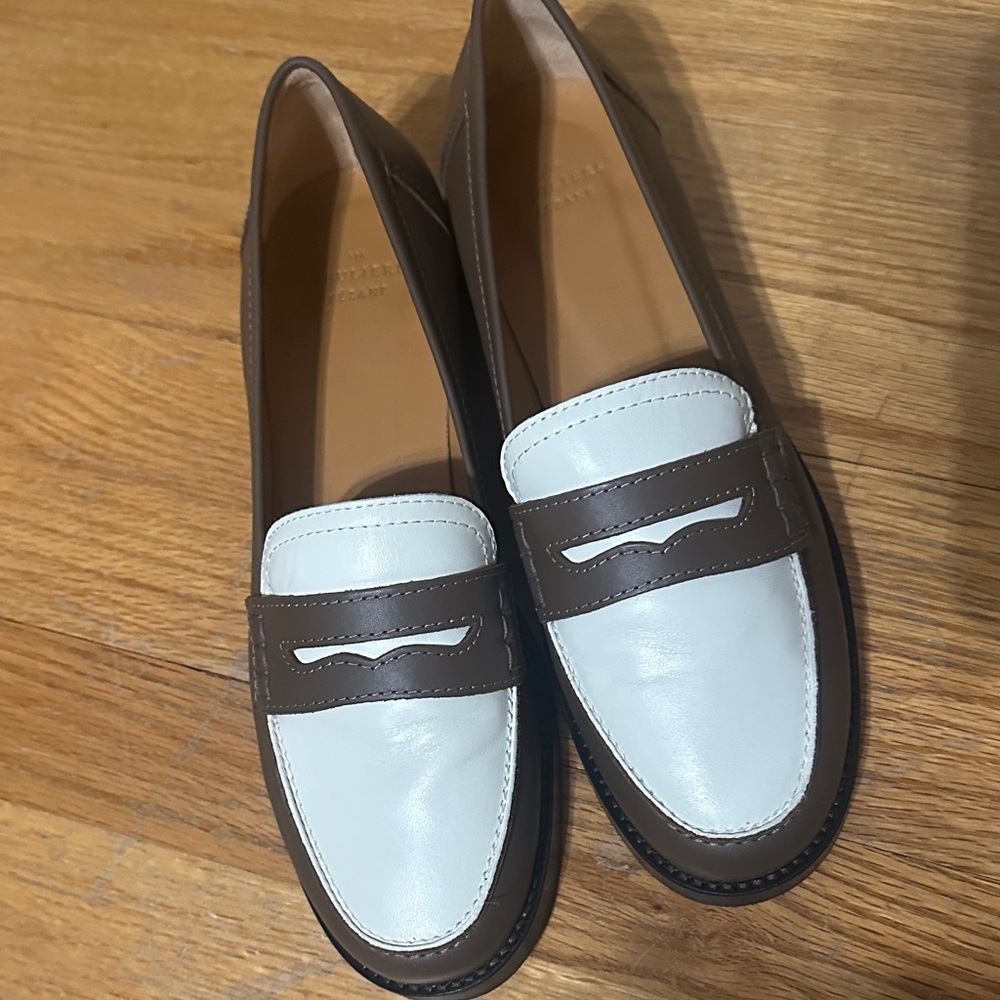 Sezane Brown and White Leather Loafers - Picture 5 of 12